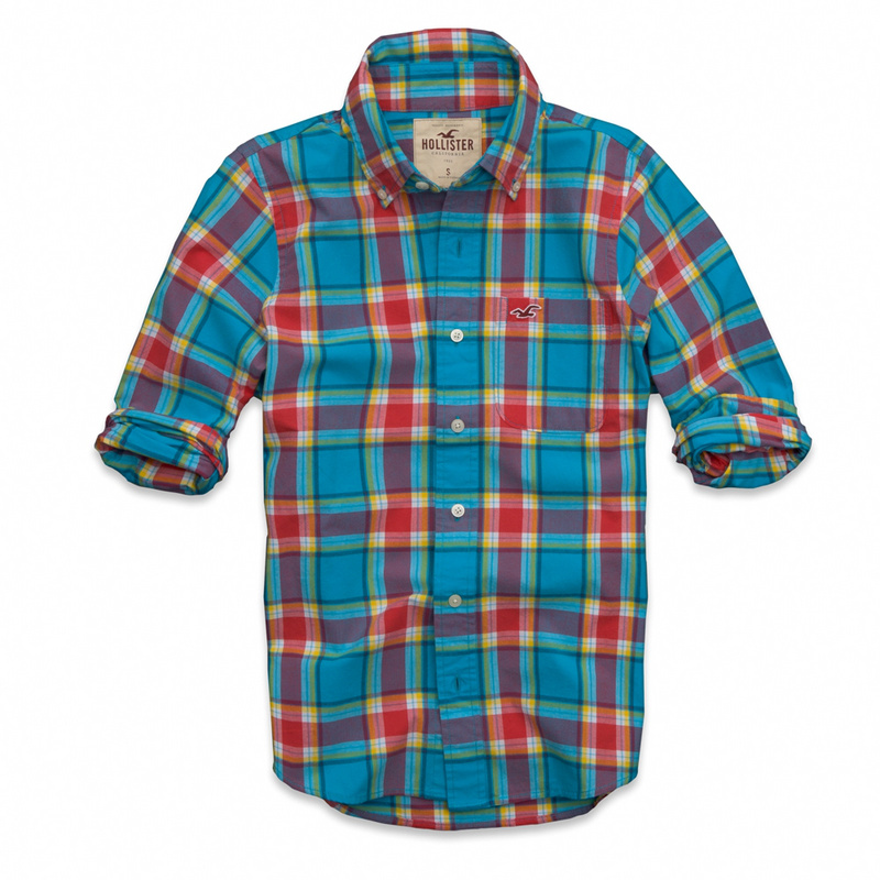 Hollister Hombres Pura Algodón Camisa HCO4523